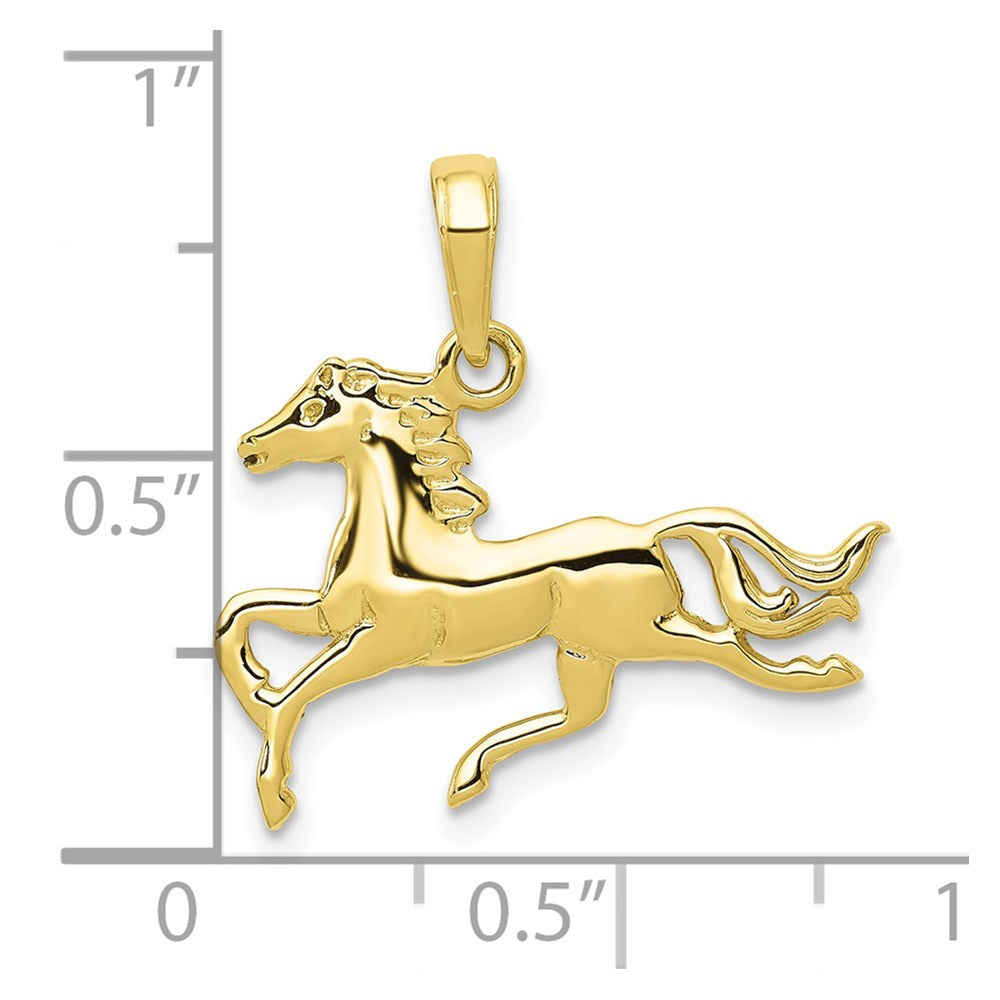 Million Charms 10K Yellow Gold Themed Horse Pendant