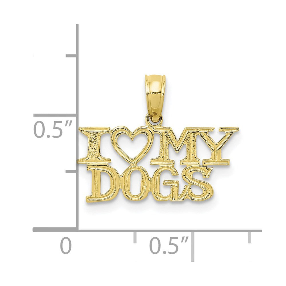 Million Charms 10K Yellow Gold Themed I Heart My Dogs Pendant