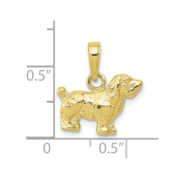 Million Charms 10K Yellow Gold Themed Cocker Spaniel Dog Pendant