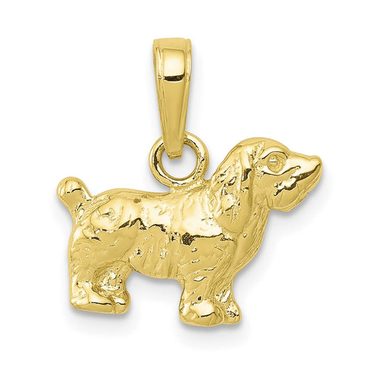 Million Charms 10K Yellow Gold Themed Cocker Spaniel Dog Pendant