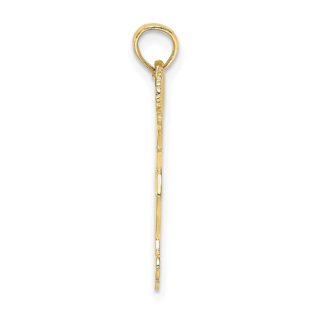 Million Charms 10K Yellow Gold Themed Cheerleader With Pom-Poms Pendant