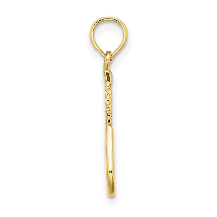 Million Charms 10K Yellow Gold Themed Sports Tennis Racquet Pendant