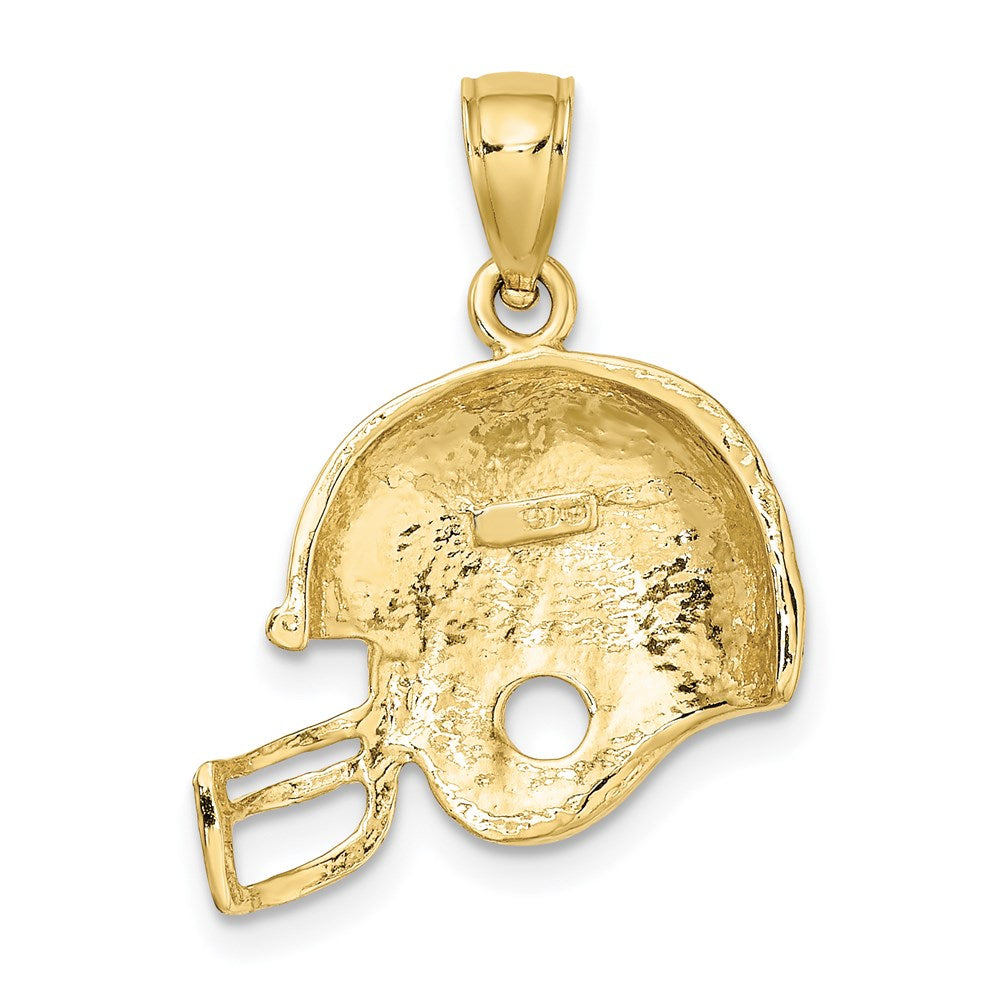 Million Charms 10K Yellow Gold Themed Sports Football Helmet Pendant