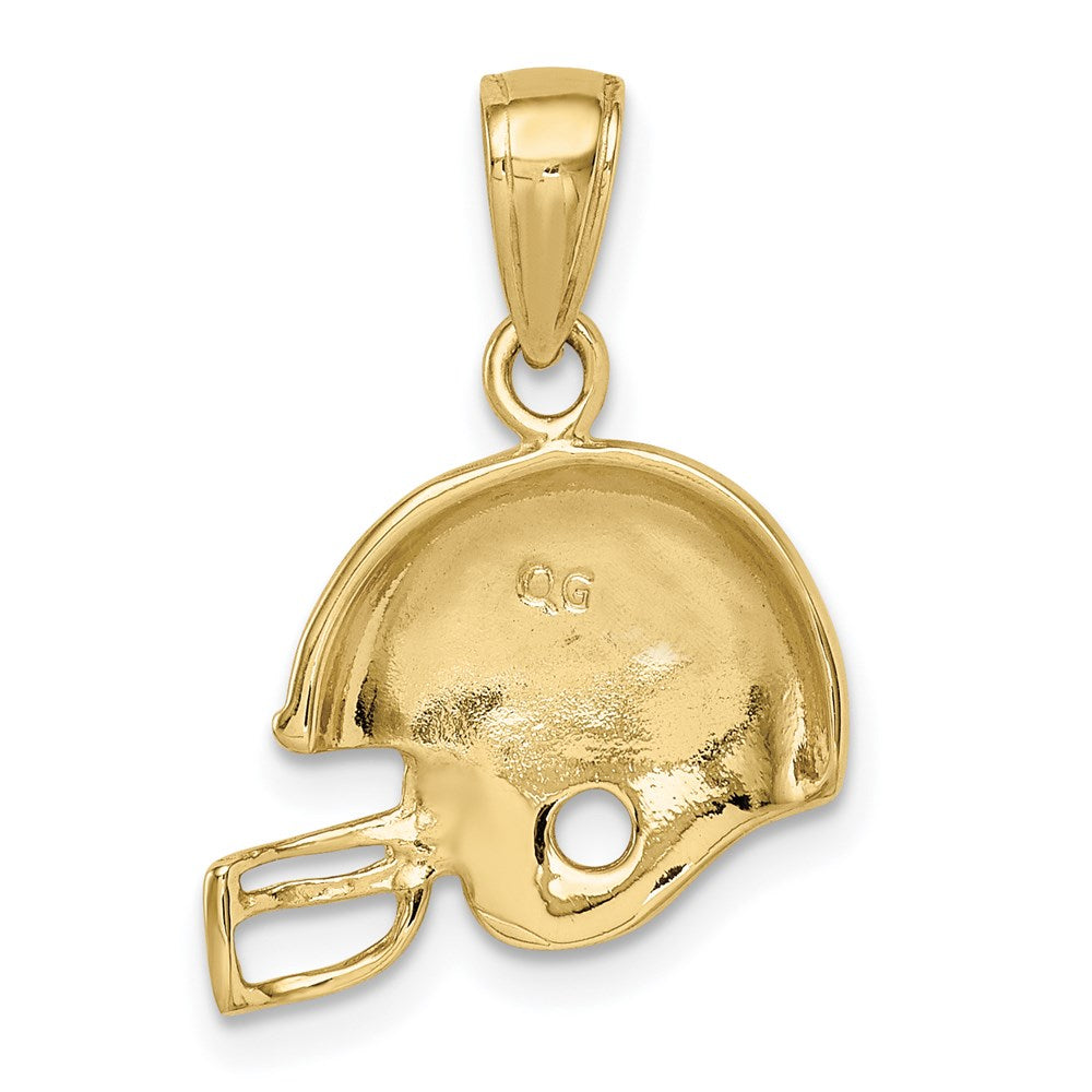 Million Charms 10K Yellow Gold Themed Sports Football Helmet Pendant