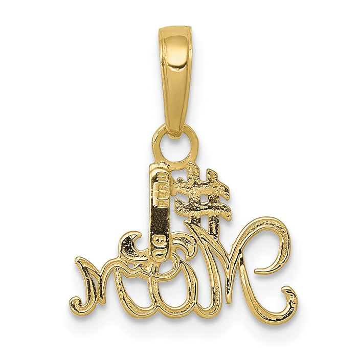 Million Charms 10K Yellow Gold Themed #1 Mom Charm