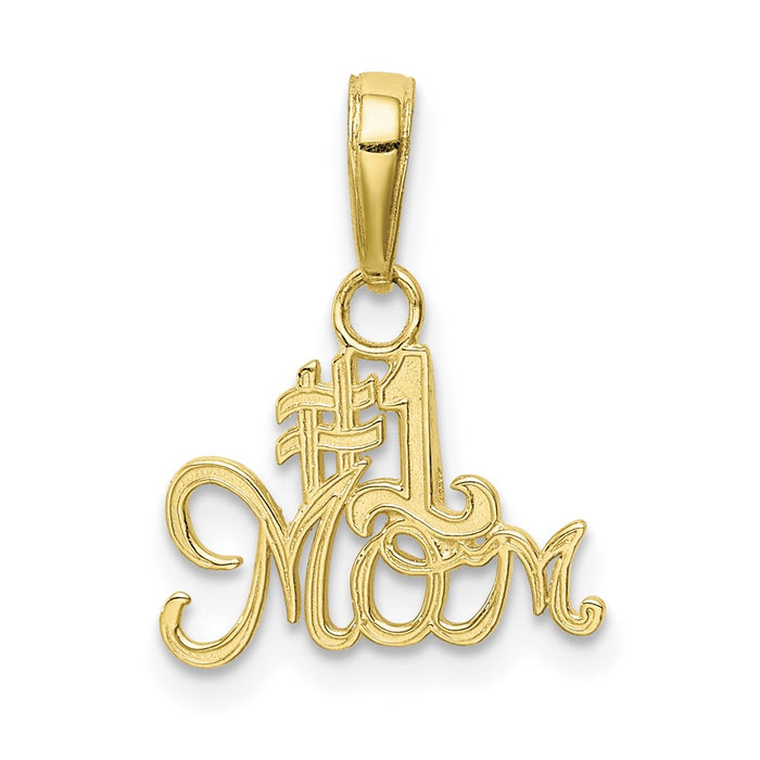 Million Charms 10K Yellow Gold Themed #1 Mom Charm