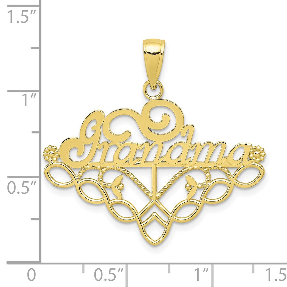 Million Charms 10K Yellow Gold Themed Grandma Birthday Month Colored Stone Charm Holder Pendant