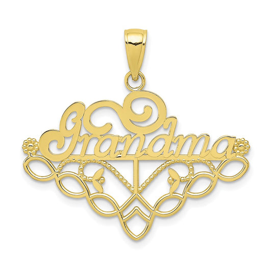 Million Charms 10K Yellow Gold Themed Grandma Birthday Month Colored Stone Charm Holder Pendant