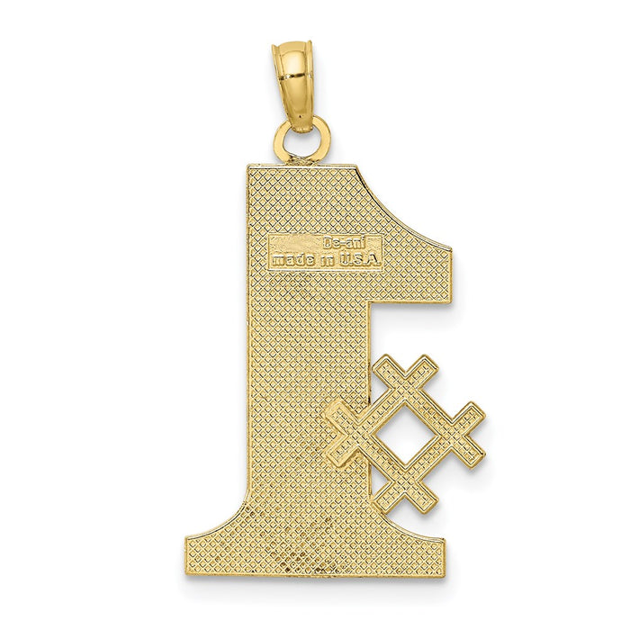 Million Charms 10K Yellow Gold Themed #1 Dad Charm