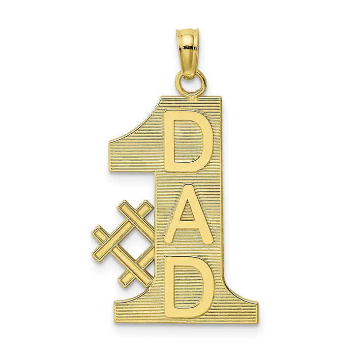 Million Charms 10K Yellow Gold Themed #1 Dad Charm