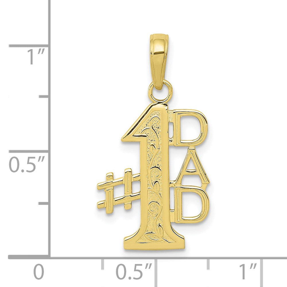 Million Charms 10K Yellow Gold Themed #1 Dad Charm