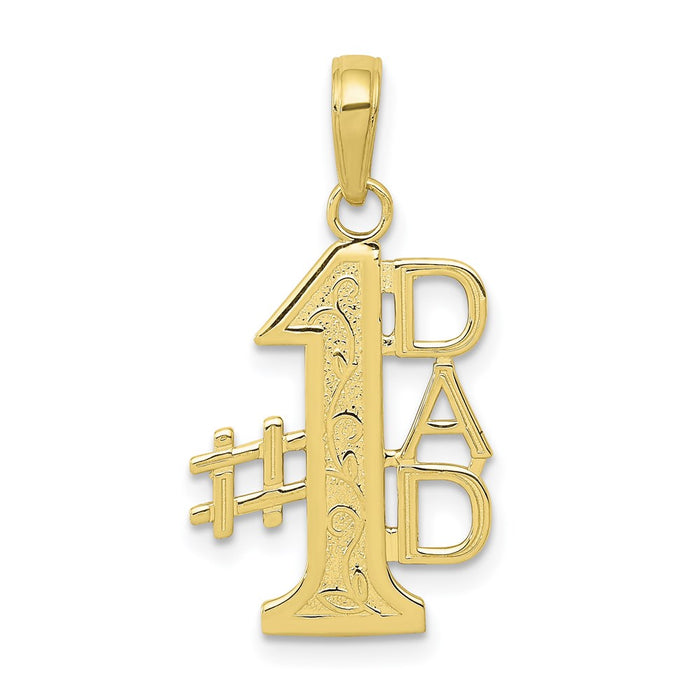 Million Charms 10K Yellow Gold Themed #1 Dad Charm