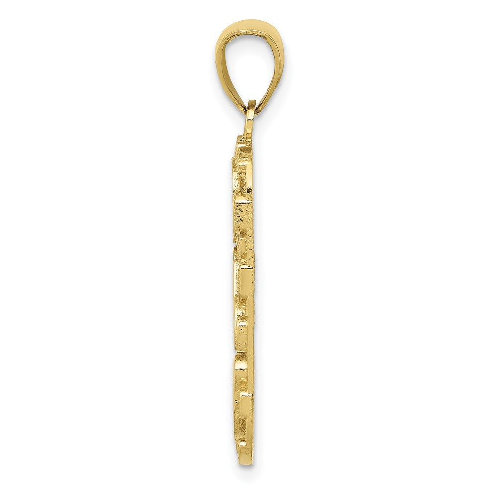 Million Charms 10K Yellow Gold Themed Dad Gold Themed Nugget Dog Tag Pendant