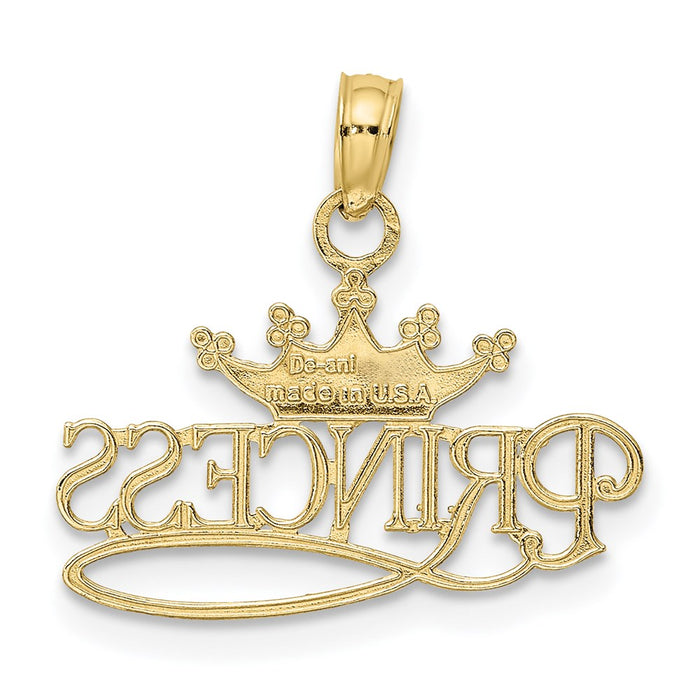 Million Charms 10K Yellow Gold Themed With Rhodium-plated Princess With White Crown