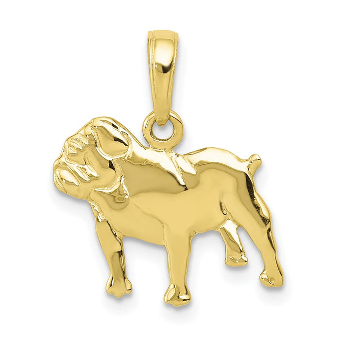 Million Charms 10K Yellow Gold Themed Bulldog Charm