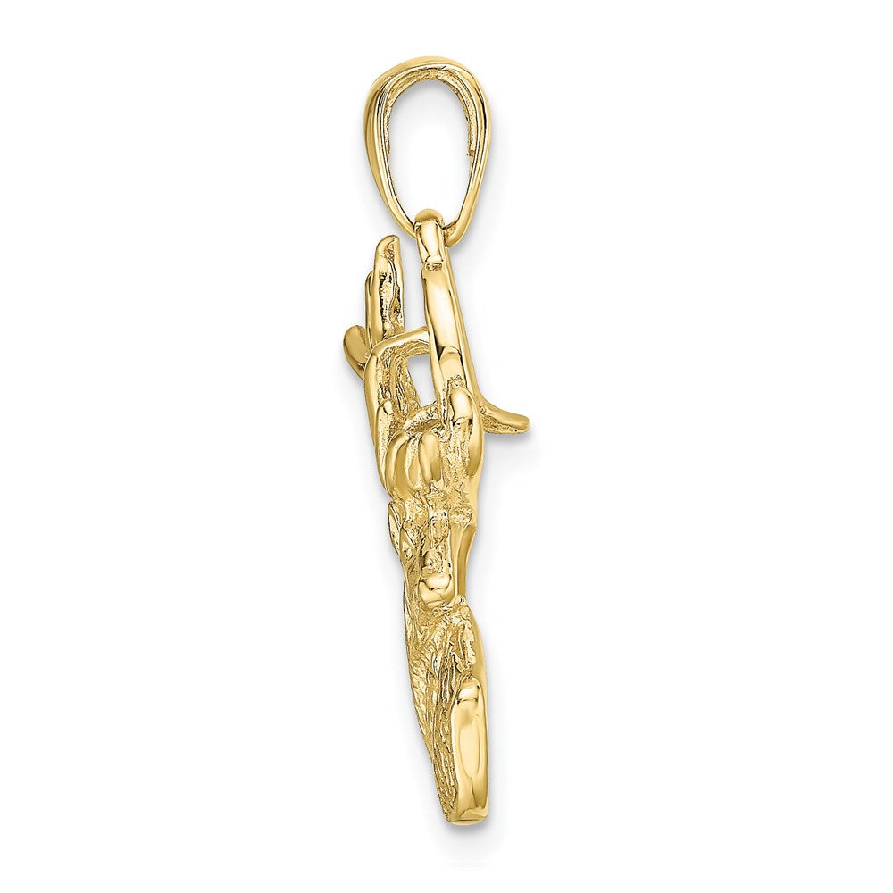 Million Charms 10K Yellow Gold Themed Polished Deer Head Charm