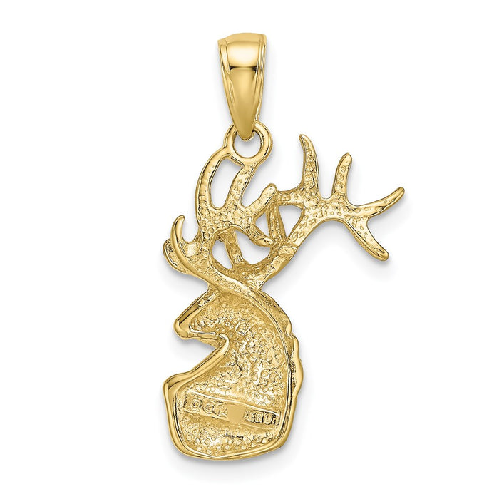 Million Charms 10K Yellow Gold Themed Polished Deer Head Charm