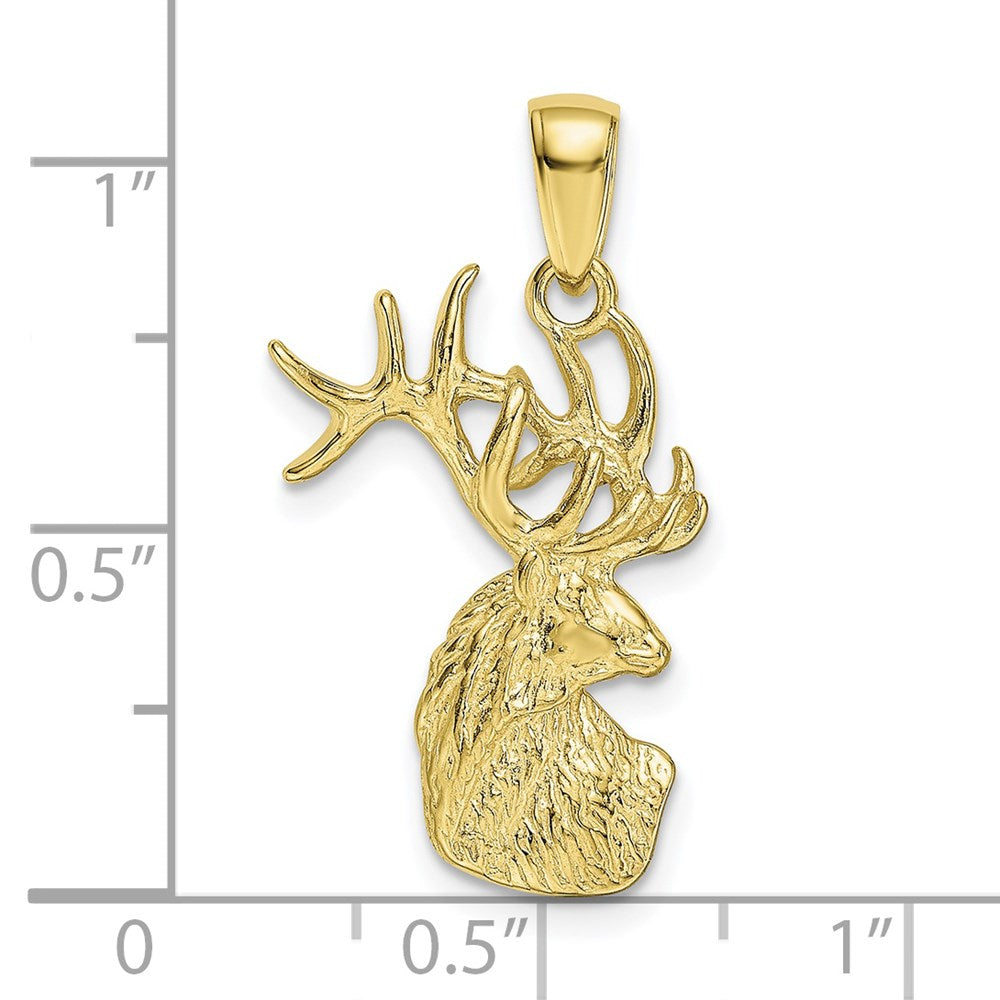 Million Charms 10K Yellow Gold Themed Polished Deer Head Charm
