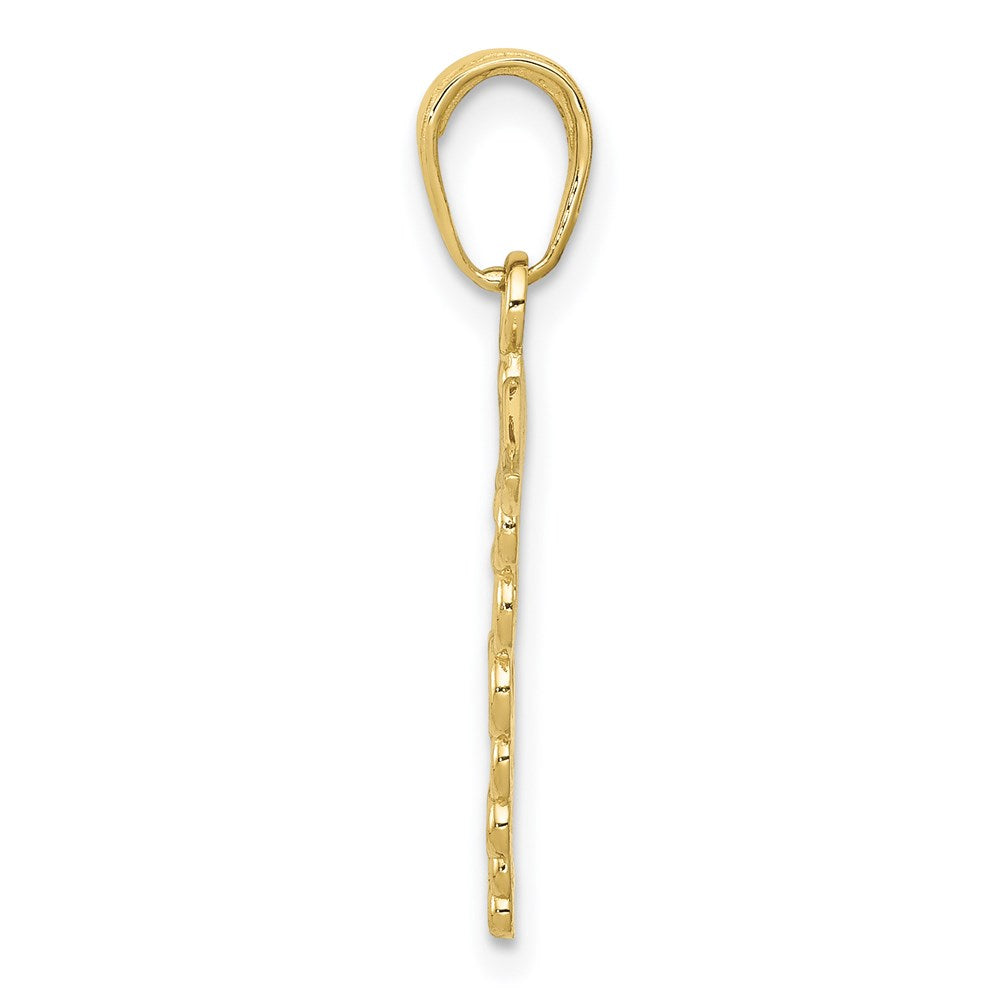 Million Charms 10K Yellow Gold Themed Caduceus Pendant