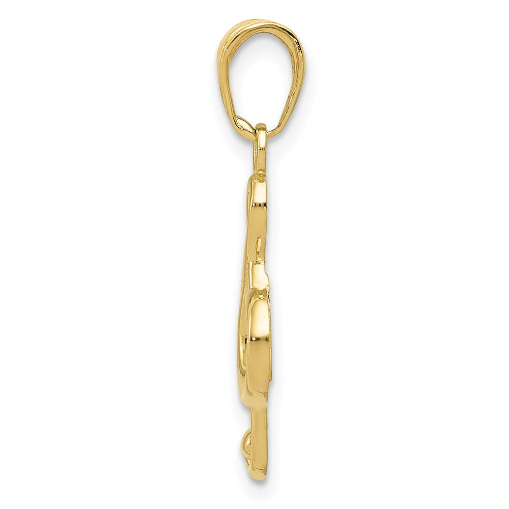 Million Charms 10K Yellow Gold Themed Treble Clef Pendant