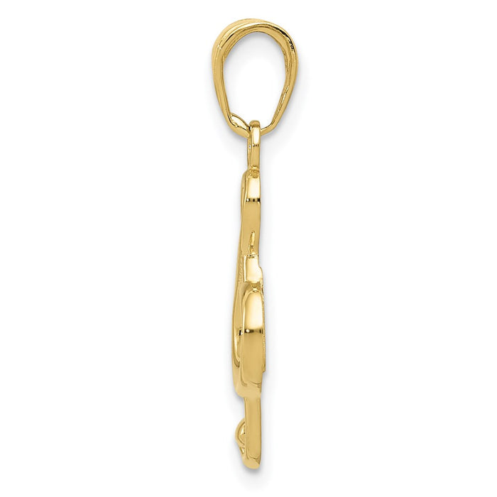 Million Charms 10K Yellow Gold Themed Treble Clef Pendant
