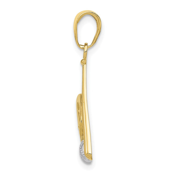 Million Charms 10K Yellow Gold Themed With Rhodium-plated Baseball, Bat, & Glove Pendant