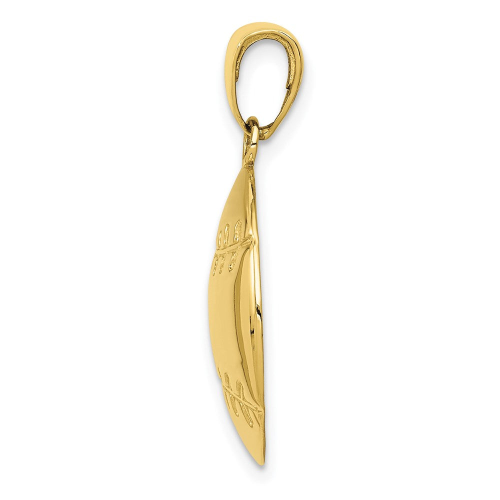 Million Charms 10K Yellow Gold Themed Diamond-Cut Sports Baseball Charm