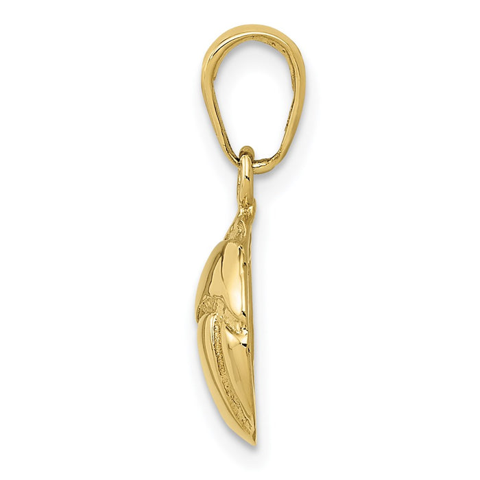 Million Charms 10K Yellow Gold Themed Solid Satin & Diamond -Cut Volleyball Charm