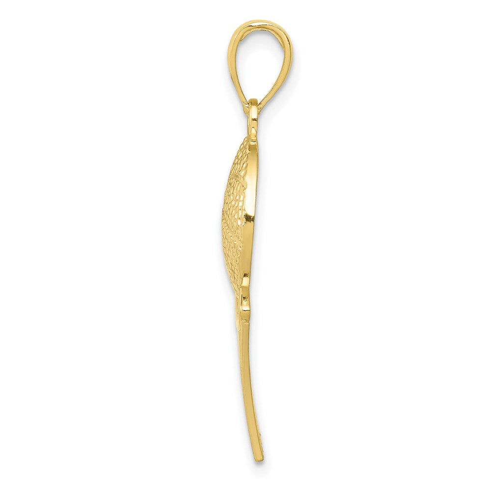 Million Charms 10K Yellow Gold Themed Sports Basketball & Net Pendant