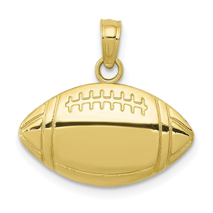 Million Charms 10K Yellow Gold Themed Sports Football Pendant