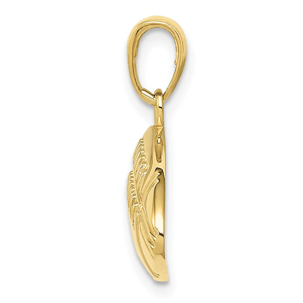Million Charms 10K Yellow Gold Themed Diamond-Cut Medium Sports Football Charm