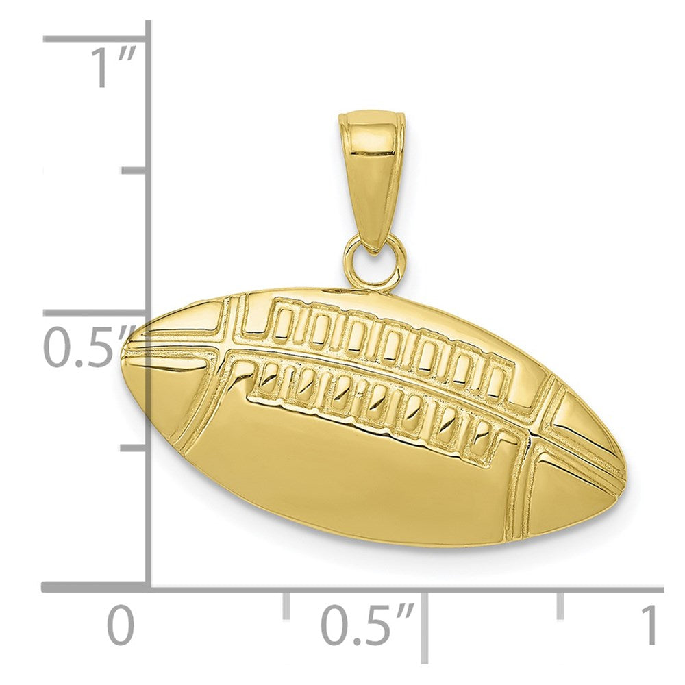 Million Charms 10K Yellow Gold Themed Diamond-Cut Medium Sports Football Charm