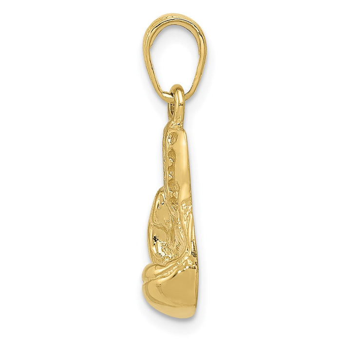 Million Charms 10K Yellow Gold Themed Lg Sports Boxing Glove Charm