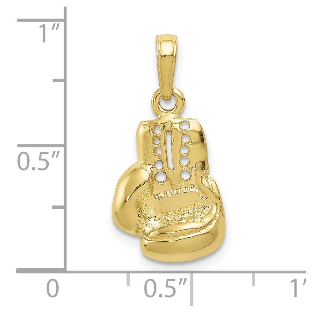 Million Charms 10K Yellow Gold Themed Lg Sports Boxing Glove Charm