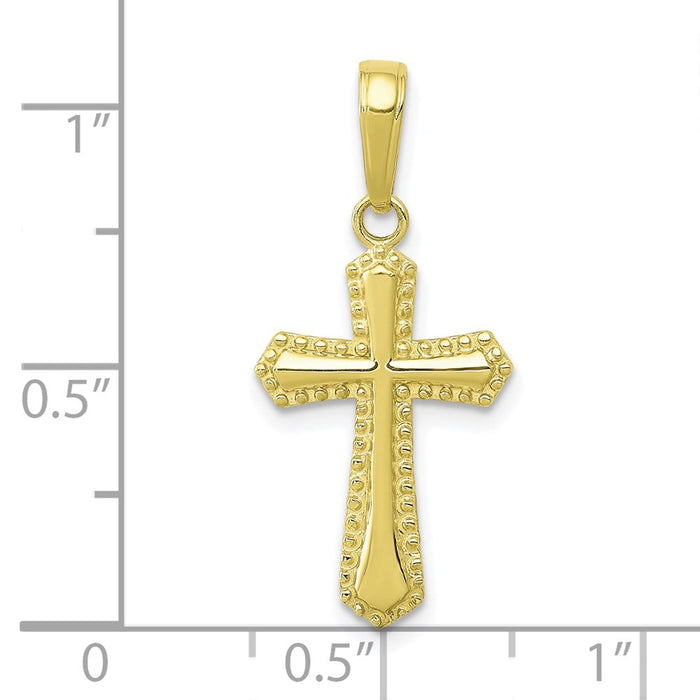 Million Charms 10K Yellow Gold Themed Relgious Cross Pendant