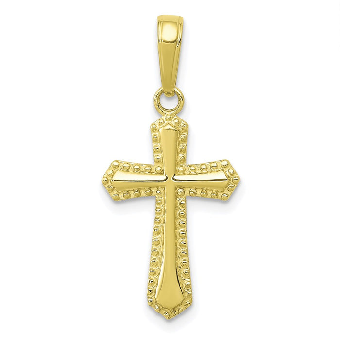 Million Charms 10K Yellow Gold Themed Relgious Cross Pendant