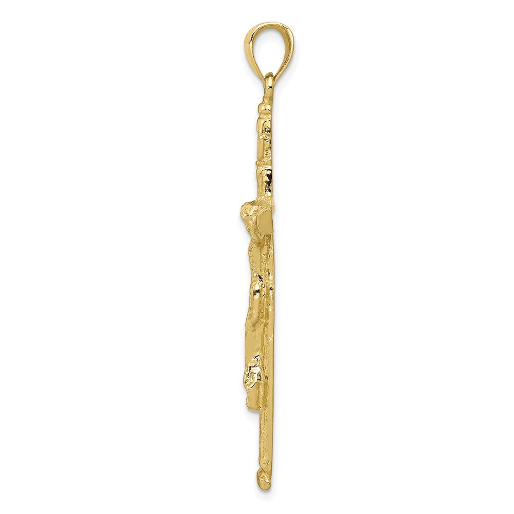 Million Charms 10K Yellow Gold Themed Inri Relgious Crucifix Pendant