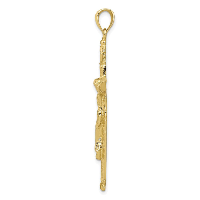 Million Charms 10K Yellow Gold Themed Inri Relgious Crucifix Pendant