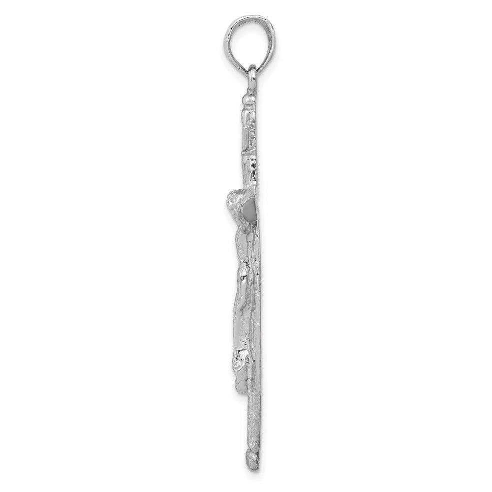 Million Charms 10K White Gold Themed Inri Relgious Crucifix Pendant