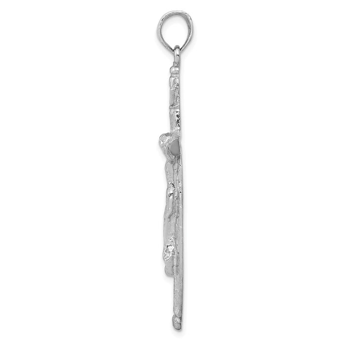 Million Charms 10K White Gold Themed Inri Relgious Crucifix Pendant