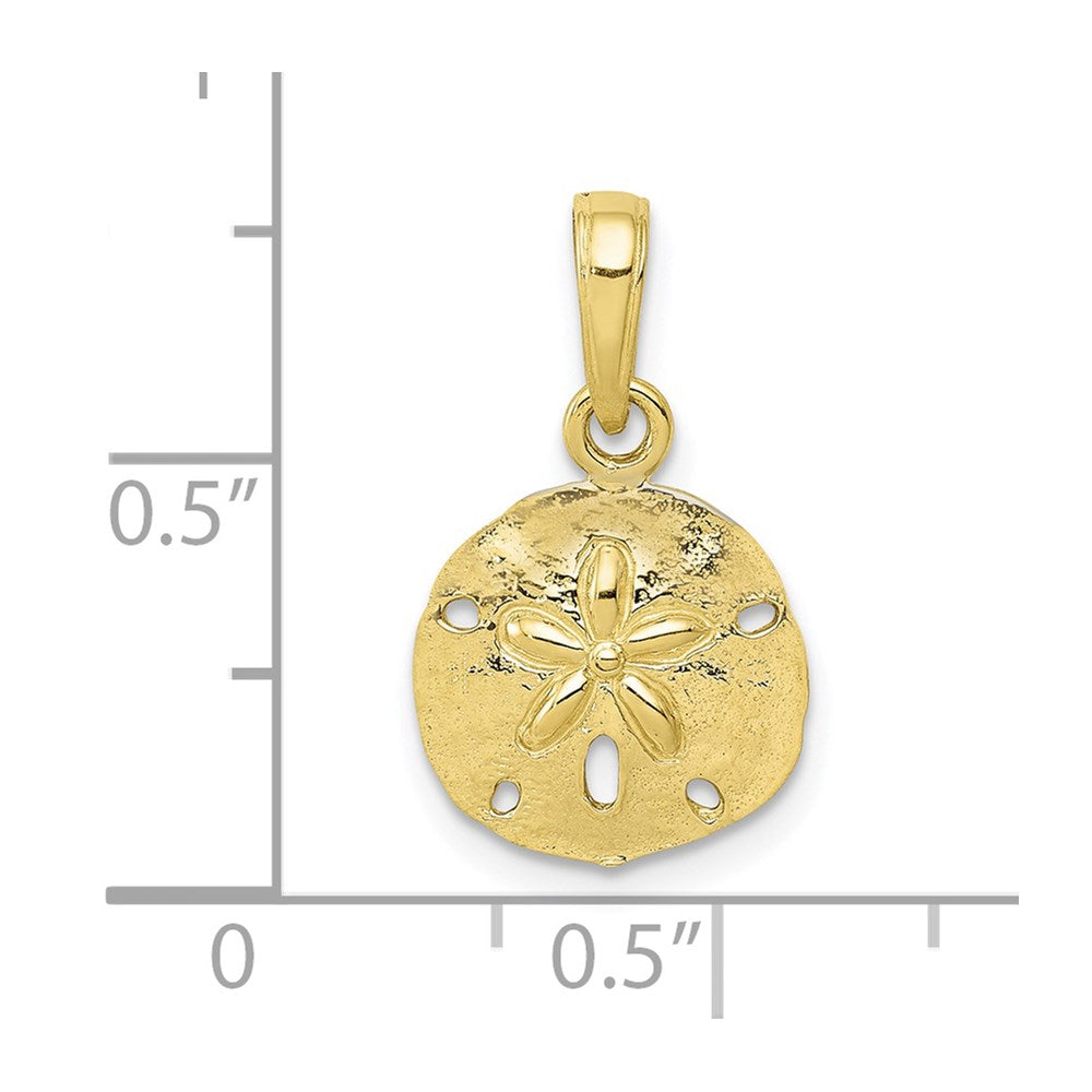 Million Charms 10K Yellow Gold Themed Sand Dollar Pendant