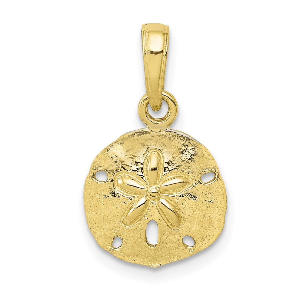 Million Charms 10K Yellow Gold Themed Sand Dollar Pendant