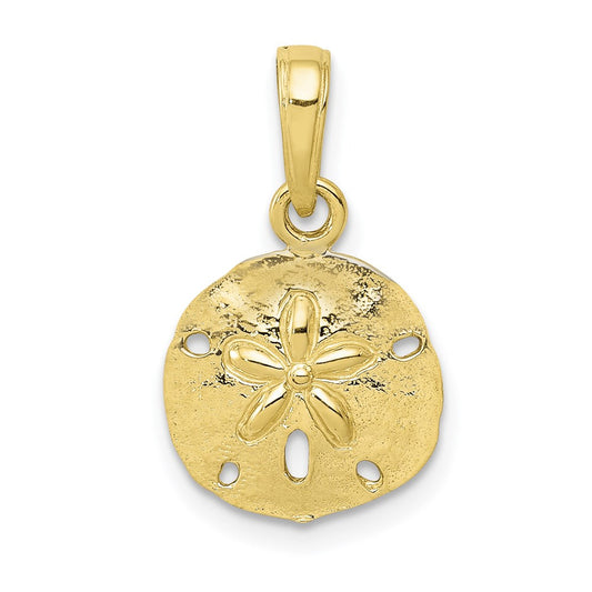 Million Charms 10K Yellow Gold Themed Sand Dollar Pendant