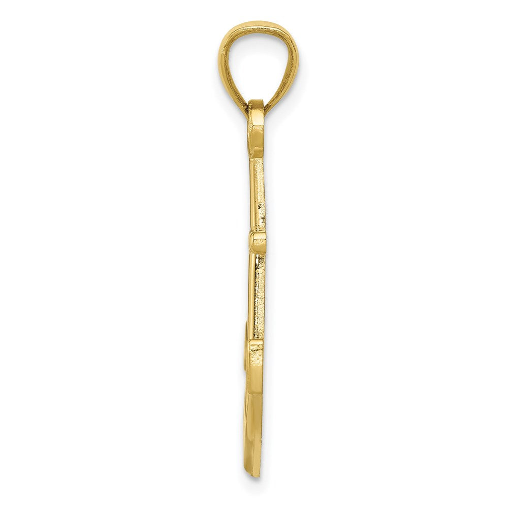 Million Charms 10K Yellow Gold Themed Gold Themed Polished Nautical Anchor Pendant