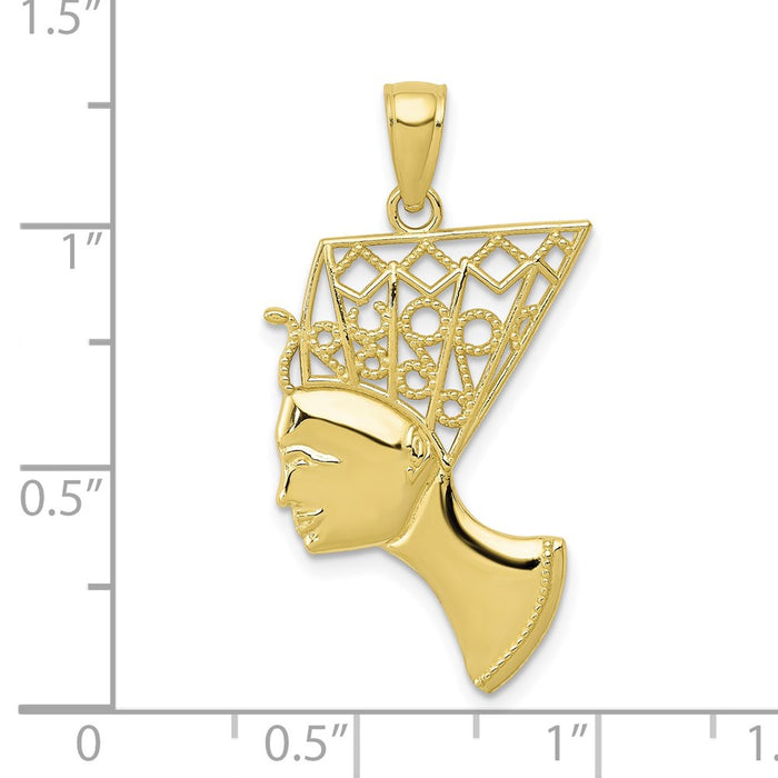 Million Charms 10K Yellow Gold Themed Nefertiti Pendant