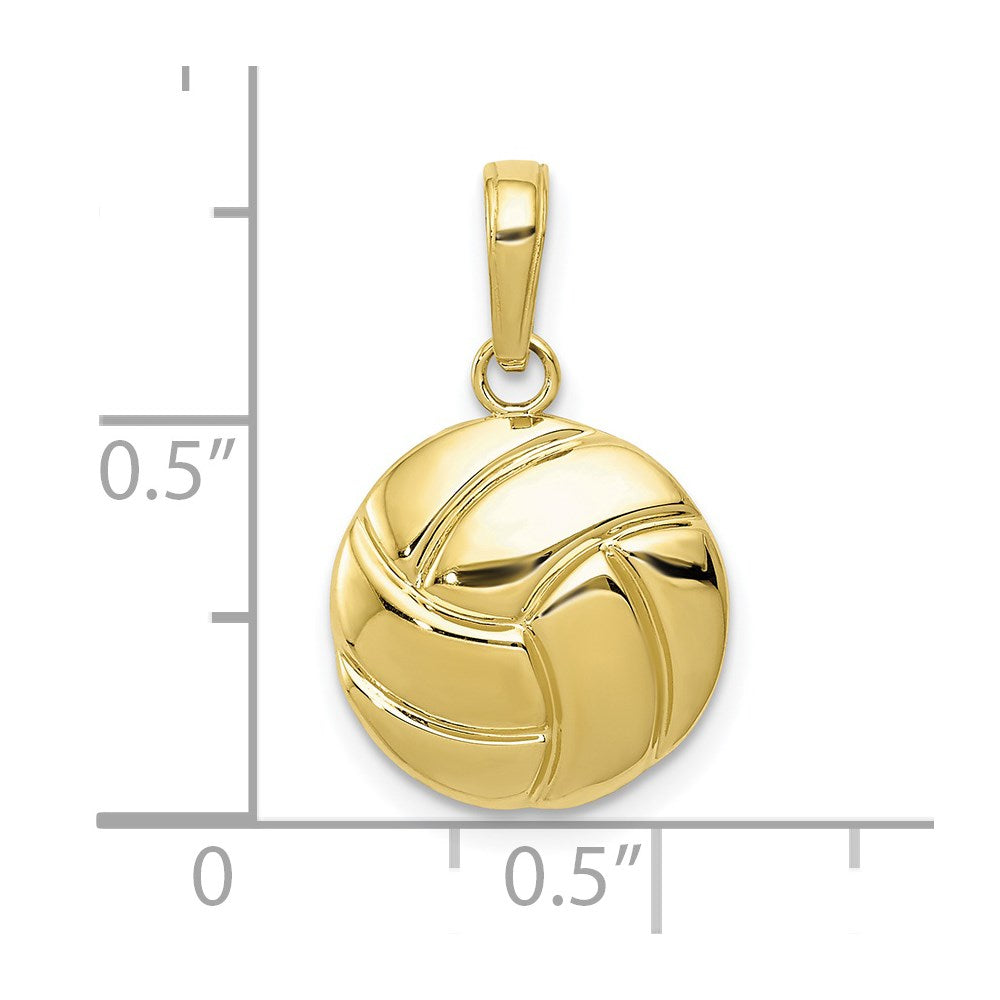 Million Charms 10K Yellow Gold Themed Gold Themed Polished Volleyball Pendant