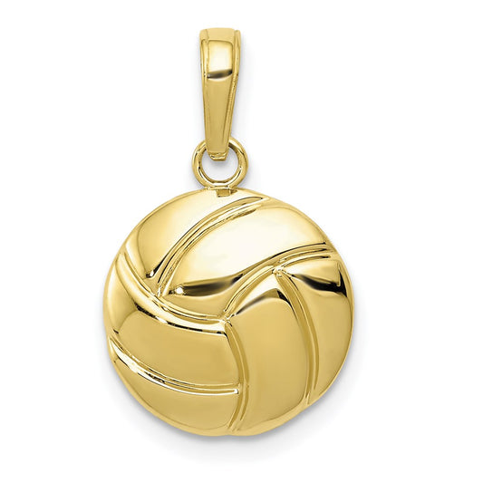 Million Charms 10K Yellow Gold Themed Gold Themed Polished Volleyball Pendant