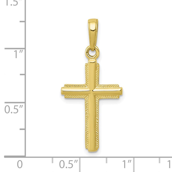 Million Charms 10K Yellow Gold Themed Relgious Cross Pendant