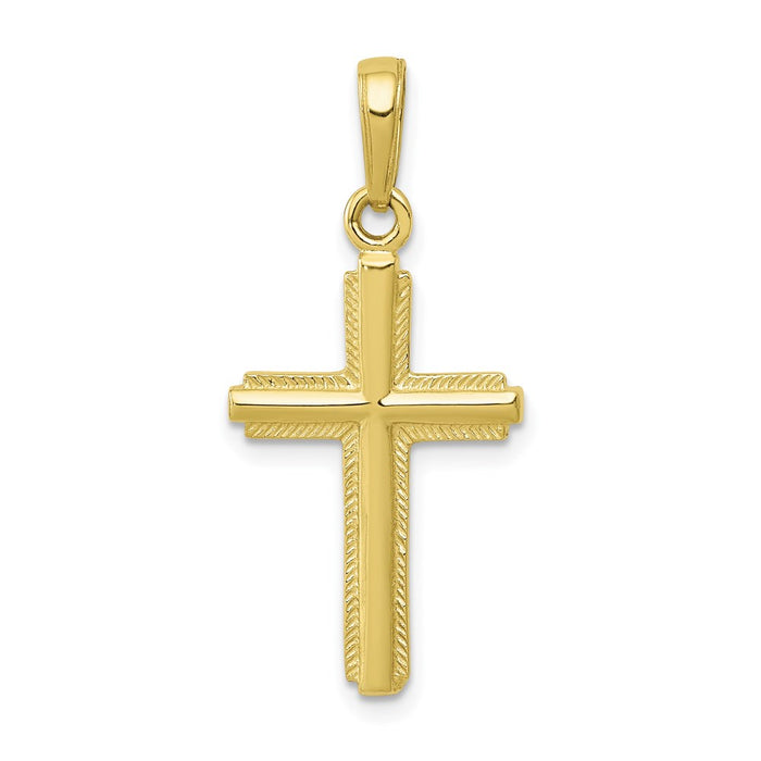 Million Charms 10K Yellow Gold Themed Relgious Cross Pendant