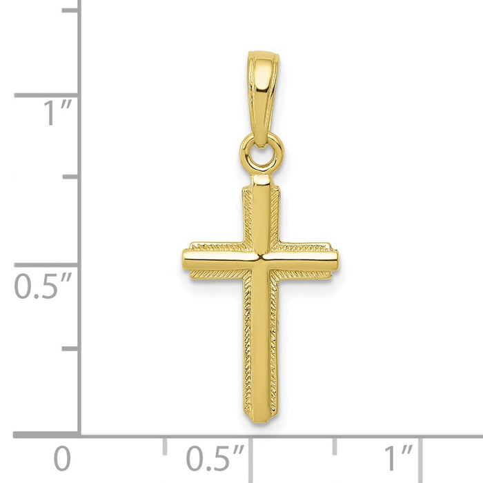 Million Charms 10K Yellow Gold Themed Relgious Cross Pendant